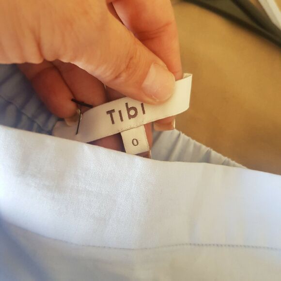 Tibi Blouse Sz 0 Off Shoulder Bohemian Boho Pastel Feminine Romantic Cottage - Picture 8 of 12